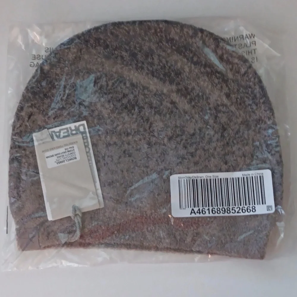 NWT Barefoot Dreams CozyChic Lite Confetti Beanie hat in a Smokey Green-Fog Gray
